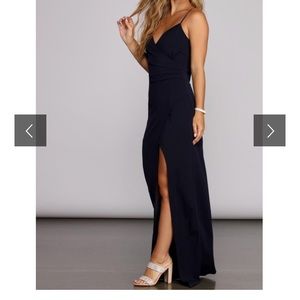 Windsor - Formal high slit wrap dress